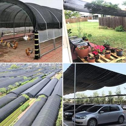 Shade Cloth - 70-90% Sunblock Net for Garden Patio,Shade Sails for Plants Greenhouse Outdoor Pergola Lawn Swimming Sun Shade Cloths for Kennel Chicken Coop Easier to Hang Shade Net Cover
