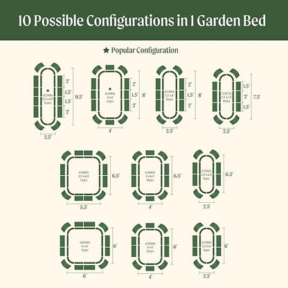 Vego garden Raised Garden Bed Kit, 17" Tall 10 in 1 Jumbo Modular Metal Planter Box for Vegetables, Flowers, Herbs, Terra Cotta