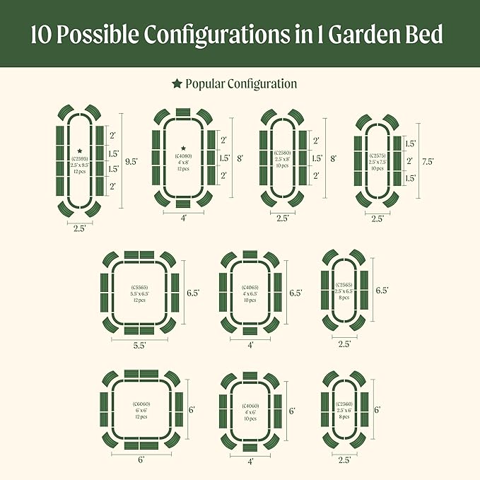 32" Extra Tall Raised Garden Bed Kits, 4 x 8 x 2.7ft Raised Planter Box Outdoor, 2.5 x 9.5 x 2.7ft Deep Root 10 in 1 Modular Metal Raised Beds for Gardening Vegetables Flowers Fruits - British Green