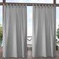 Exclusive Home Cabana Solid Indoor/Outdoor Light Filtering Hook-and-Loop Tab Top Curtain Panel Pair, 54"x84", Cloud Grey