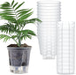 Self Watering Pots for Indoor Plants with Deep Reservoir and High Drainage Holes for Outdoor Plants and Flowers, Bare Root Planter (4.72'',Clear,12 Pcs)