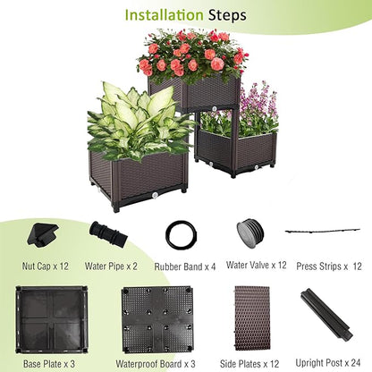 Raised Garden Bed with Legs Planters for Outdoor Plants pots Elevated Garden Boxes Garden Patio Balcony Deck to Planting Flowers Vegetables Tomato and Herbs