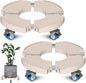 Goovilla Plant Stand with Wheels Heavy Duty, 2Pack Adjustable 15-22 Plant Caddy with Lockable Caster Wheels 440LBS, Rolling Plant Stand/Dolly/Roller for Indoor Outdoor Large Planter, Flower Pot,Beige