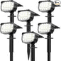 Solar Spot Lights Outdoor, [57 LED/6 Pack] Solar Lights Outdoor IP65 Waterproof, 3 Modes Solar Powered Landscape Spotlights for Garden Yard Outside Patio Pathway Pool(Cold White)