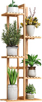BMOSU Bamboo Plant Stand for Indoor Outdoor Plants Corner Tall Plant Shelf 6 Potted Holder Shelf Plant Rack Holder Display Rack(Natural)
