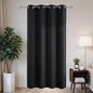 Joydeco Blackout Patio Sliding Door Curtains 84 Inches Long, Grommet Privacy Room Divider Curtains, Extra Wide Thermal Blackout Drapes for Bedroom Living Room (Black, 60Wx84L, 1 Panel)