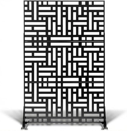VINGLI Privacy Fence Panels, 72H’’ x 47W’’ Metal Privacy Screen Freestanding, Decorative Privacy Panels for Patio Garden Pool, Outdoor & Indoor (Rectangular)