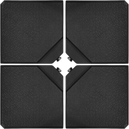 Tangkula 4PCS Patio Cantilever Offset Umbrella Base Weight Stand, 238lbs Square Shaped Sand/Water Filled Weight, 4-Piece Outdoor Umbrella Base Plate w/Heavy Duty Plastic, 38" x 38" Umbrella Base