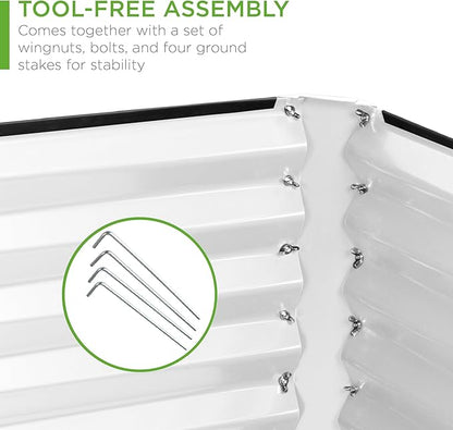 Best Choice Products 6x3x2ft Outdoor Metal Raised Garden Bed, Deep Root Box Planter for Vegetables, Flowers, Herbs, 269 Gallon Capacity, 100% Non Toxic Materials - White