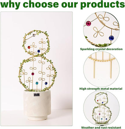 2PCS Hoya Trellis Plant Support Indoor Metal Frame Unique Trellis for Climbing Plants Potted Hoya Pots Small Houseplant Vine Support for Plant Lovers Home Decor