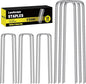 HongWay 50 Pack 6 Inch Landscape Staples, 8 Gauge Garden Stakes Heavy Duty More Thicker Galvanized Tent Stakes, Lawns Yard Staples Wind-Resistant Ground Stakes for Hard & Rocky Soil, Pet Fence