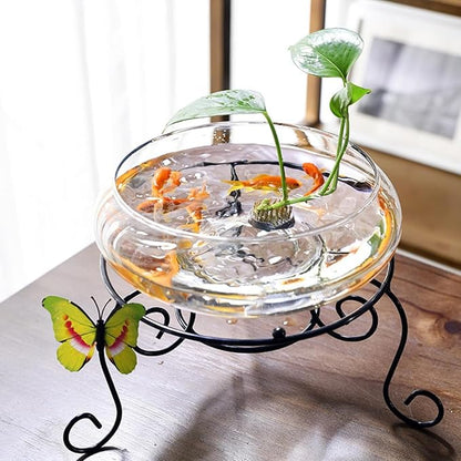 Glass Lotus Bowl Planter, Lotus Flower Bowl, Lotus Bowls for Planting in Water Indoors,Suitable for Succulent Plants and Aquatic Plant Bonsai Arrangements (S)