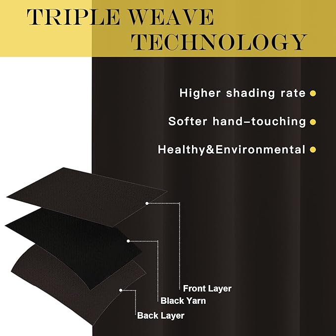 NICETOWN Blackout Sliding Glass Door Curtains, Room Darkening Thermal Insulated Curtains for Living Room Bedroom, Extra Wide Window Drapes, 1 Panel, W80 x L118, Toffee Brown