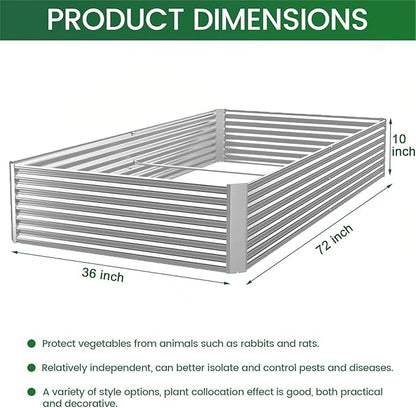 3 Pack 6x3FT Corrugated Galvanized Steel Raised Garden Bed Outdoor, Metal Above Ground Garden Bed for Vegetables and Flowers, Rectangle Raised Beds for Gardening