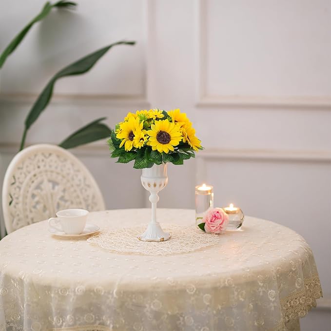Artificial Flowers: Yellow Silk Sunflower Centerpieces, 6 Blooms