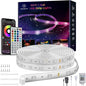 Outdoor Led Strip Lights Waterproof 50ft (1 Roll), Ip65 Outside Led Light Strip Waterproof with Remote and App Control, Exterior Led Rope Lights Music Syne RGB Strip Lights for Bedroom Decor