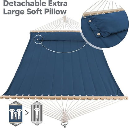 SUNCREAT Hammocks Replacement Hammock for Stand, 475 lbs Capacity, Two Person Backyard Hammock for Outside, Navy