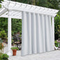 NICETOWN Outdoor Divider Patio Curtain Waterproof for Public Space, Thermal Insulated Rustproof Grommet Room Darkening Panel Safe for Yard/Arbor, Greyish White, 1 Panel, W100 x L84