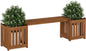 FURINNO FG19455 Tioman Hardwood Outdoor Lifestyle Flowerbox with Bench, Natural