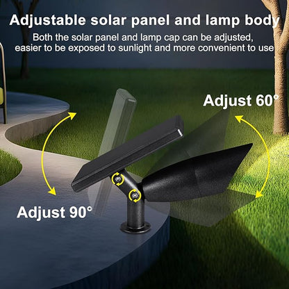 Boajuna Solar Spot Light Outdoor, Solar Landscape Spotlight Waterproof Security Wall Lamp Lights for Patio Yard Lawn Driveway Trees Flags Christmas Decor