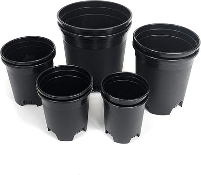 10 Pack Plastic Black Plant Pots Nursery Gardening Planters 4 in to 7.5 Inch Small Medium Plants 0.25 0.35 0.5 1 1.5 Gallon for Indoor and Outdoor Plants