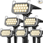 WdtPro Solar Spot Lights Outdoor Waterproof, Bright Solar Lights Outdoor with 16 Extra-Large LEDs, 3 Modes Landscape Spotlights, 2-in-1 Solar Powered Light for Yard Flag Garden, 6 Pack, Warm White