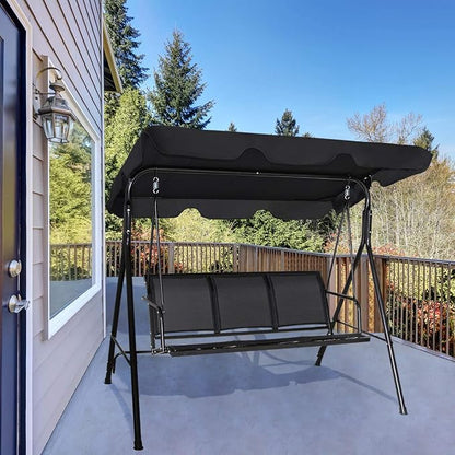 TANGKULA 3 Person Patio Swing, Steel Frame - Image 4