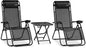SereneLife Outdoor Zero Gravity Lounge Chair Set with Table – 2 Adjustable Recliners with Cup Holders, Headrest, Steel Frame & Foldable Design for Patio, Pool, Garden, or Camping