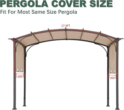 85''x 208'' Universal Doubleton Steel Pergola Replacement Cover for Pergola L-PG080PST, (Light Beige)