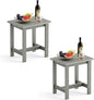 LUE BONA Outdoor Side Table Set of 2, HDPS Small Outdoor Table, Adirondack Side Table, Outside End Table for Patio, Porch, Deck, Pool, Weather Resistant/Easy Maintenance, Gray