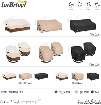 2-Seater Patio Loveseat Cover, 60Wx38Dx35H inches Outdoor Furniture Covers - Image 9