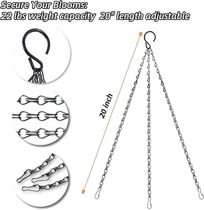 20 Inch Hanging Baskets Chain, Hanging Chains with Hooks Flower Pot Chain Replacement Plant Hangers for Planters, Bird Feeders and Lanterns (Classic, 4)