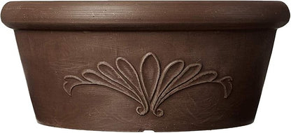 Arcadia Garden Products PSW TA30C Plastic/Stone/Wood Composite Bulb Pan – No Drainage Hole (Drillable), Planter Bowl for Succulents, Bonsai, Fairy Gardens, Herbs,12-Inch, Chocolate