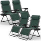 Nestl Zero Gravity Chairs Set of 4, Patio Lounge Chair Outdoor with Pillows & Cup Holder Trays, Adjustable Steel Mesh Reclining Camping Chair, Folding Patio Lawn Chair for Deck, Beach - Forest Green