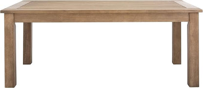 SAFAVIEH Couture Outdoor Patio Furniture Collection – Santa Cruz Coffee Table, Natural Eucalyptus Wood Slatted Top, Modern Outdoor Accent Table (CPT1016A)