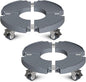 Goovilla Heavy Duty Plant Stand with Wheels, 2Pack Adjustable 15-22 Plant Caddy with Lockable Caster Wheels 440LBS, Rolling Stand/Dolly/Roller for Indoor Outdoor Large Planter, Flower Pot,Gray