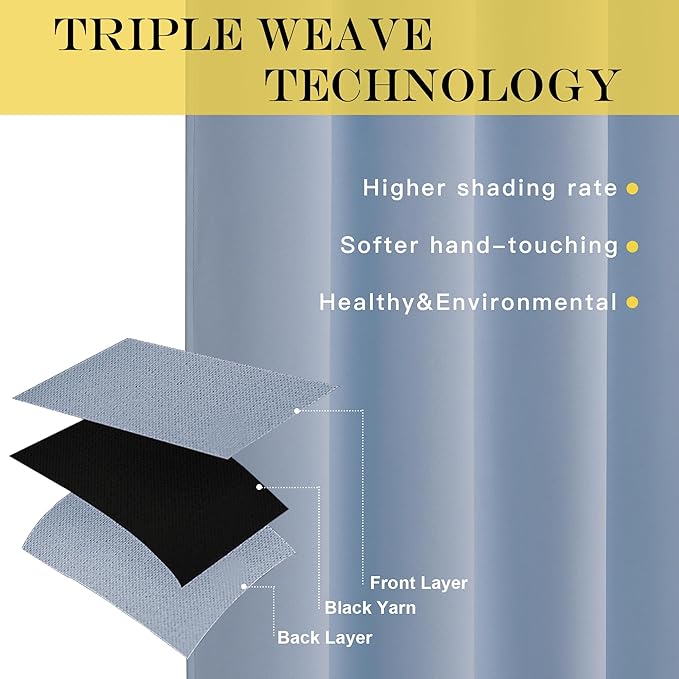 NICETOWN Sliding Door Curtain 108 Inches Long - Blackout Thermal Insulated Grommet Room Divider Privacy Drape for Patio Glass Door, 1 Panel, Vintage Blue, 100 Inch Extra Wide