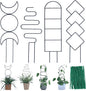 Indoor Plant Trellis for Climbing Plants, 16inch Small Garden Metal Trellis for Potted Plants Outdoor with Different Patterns for Vine Ivy Flower Plant Support 4 Pack
