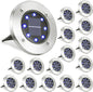 LYHOPE Solar Ground Lights Outdoor, 16 Pack 8 LED Solar Disk Lights Waterproof Garden In-ground Pathway Lights Landscape Lighting for Lawn,Yard,Deck,Patio,Walkway (Blue)