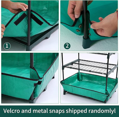 Mini Greenhouse for Indoor Outdoor, 5 Tier Shelves Rack Small Green House Heavy Duty with Waterproof Mat, Portable Plants Seedling Supplies Durable PE Plastic Cover with Tape, Gardening Gifts