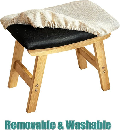 Foot Stool, Foot Stool Small, Ottoman Wood Foot Rest for Living Room, Bedroom, and Kitchen