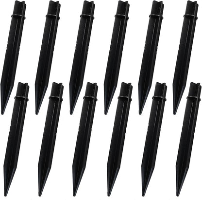 12 Pack 8.3 Inch ABS Ground Spikes - Replacement Stakes for Solar Lights - Fit for Pole Inside Diameter 0.83 Inch - Plastic Ground Stakes for Garden Light Pathway