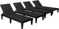 Devoko Outdoor Chaise Lounge Chair Set of 4 for Outside Pool Patio, Adjustable Waterproof Easy Assembly Chaise Lounge Outdoor (Black, Set of 4)