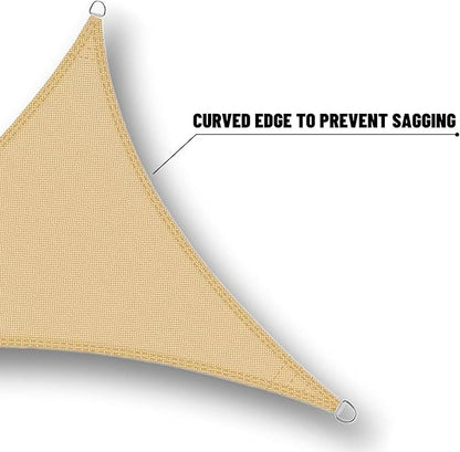 SUNNY GUARD Waterproof Sun Shade Sail 15'x15'x21.2' Sand Right Triangle UV Block Sunshade for Backyard Yard Deck Patio Garden Outdoor Activities and Facility(Customized)