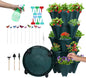 DUNCHATY Stackable Planter, Vertical Strawberry Planter with Garen Tool Set, Indoor/Outdoor 5 Tier Herb Planter Pots for Growing Vegetables and Succulents, Pine Green
