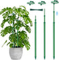 Telescoping Plant Stakes,3Pcs 17.9In to 42.3In Adjustable Monstera Plant Support Orchid Sticks with Clips, Plant Sticks Support Tall for Monstera,Orchids,Tomatoes,Vines & Indoor Outdoor Plants