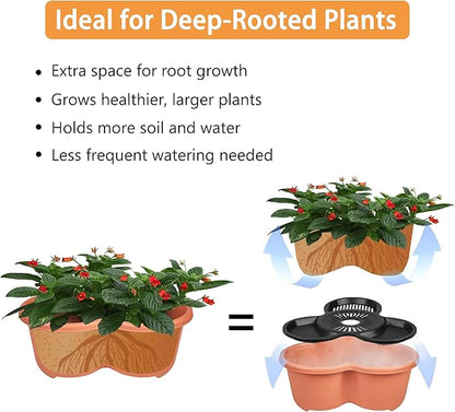 VECELO 7 Tier Vertical Garden Planter, Self Watering Stackable Planters with Wheels for Strawberries, Herbs, Flowers, Vegetables, Red