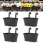 OGIMA 4pcs Hanging Flower Pots, Metal Iron Wall Planter Indoor/Outdoor for Railing Fence Balcony Garden Home Decoration with Detachable Hooks