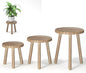 3-Pack Wood Plant Stands Indoor, Single Plant Stand for 6-12 Inch Pots, Mid-Century Modern Plant Stool, Tall Plant Stand for Large Plants for Living Room, Balcony, Office (Light Brown