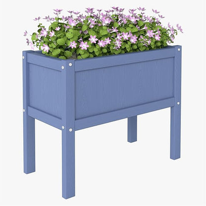 Raised Garden Bed with Drainage Hole Waterproof HDPE Elevated Planter Box with Legs Stable and Durable to Plant Herb Vegetable Flower,Patio,Balcony Outdoors/Indoors Navy